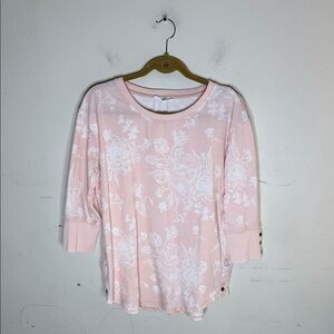 Jane & Delancey Floral Pink Women's Top Size Large